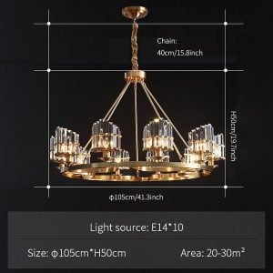 Brass/Crystal Chandelier
