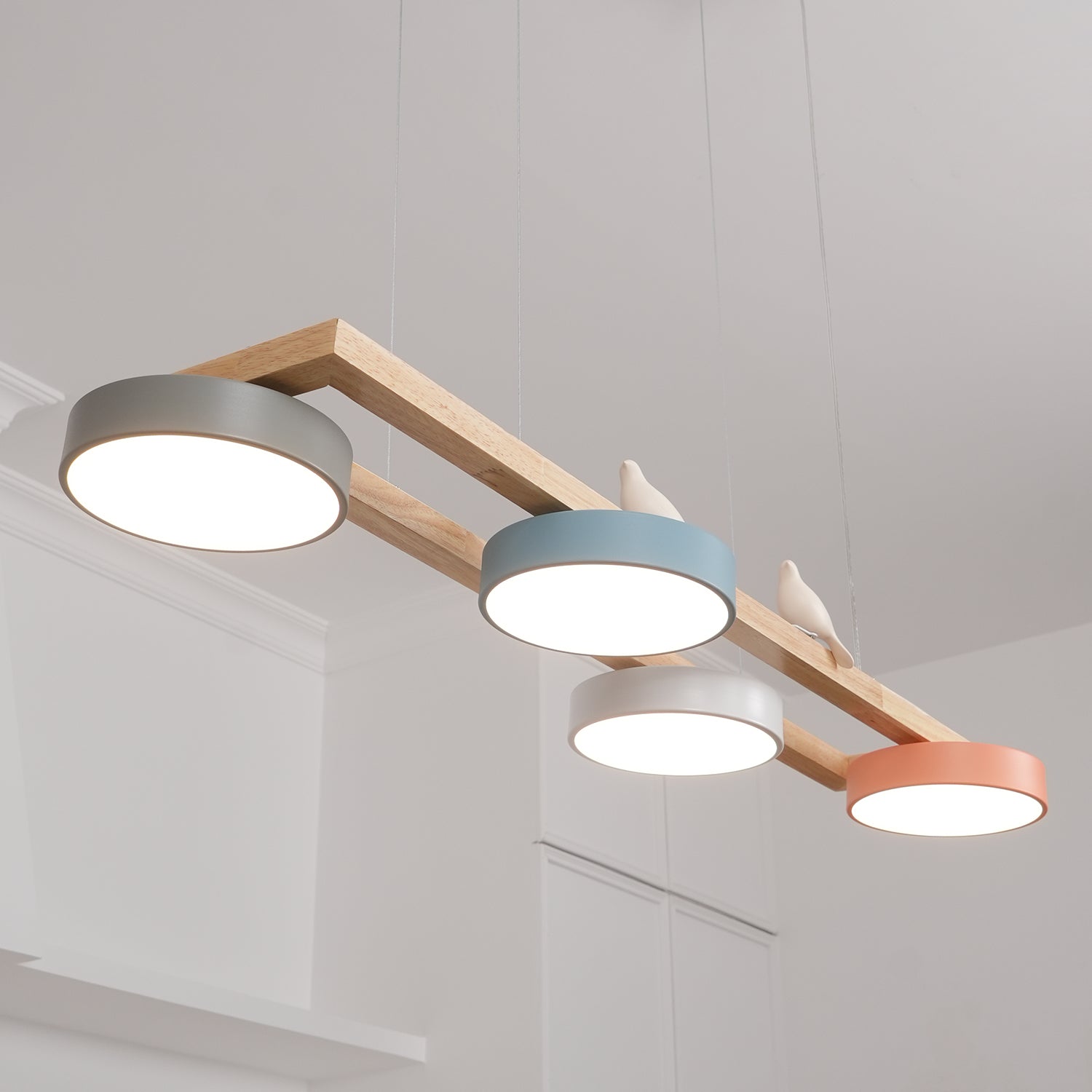 Nordic Wood Style Macaron LED Pendant Lamp G79