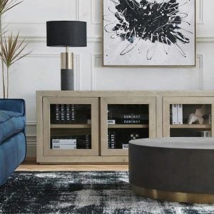 Concrete cylinder table lamp