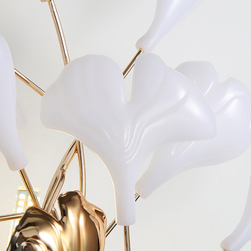 Olivia wall lamp, 12/22 leaves, ceramic & metal