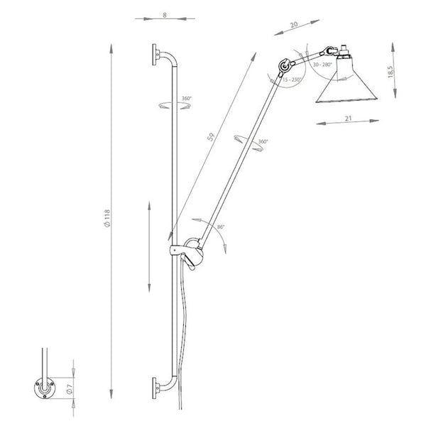 Lampe Gras Wall light