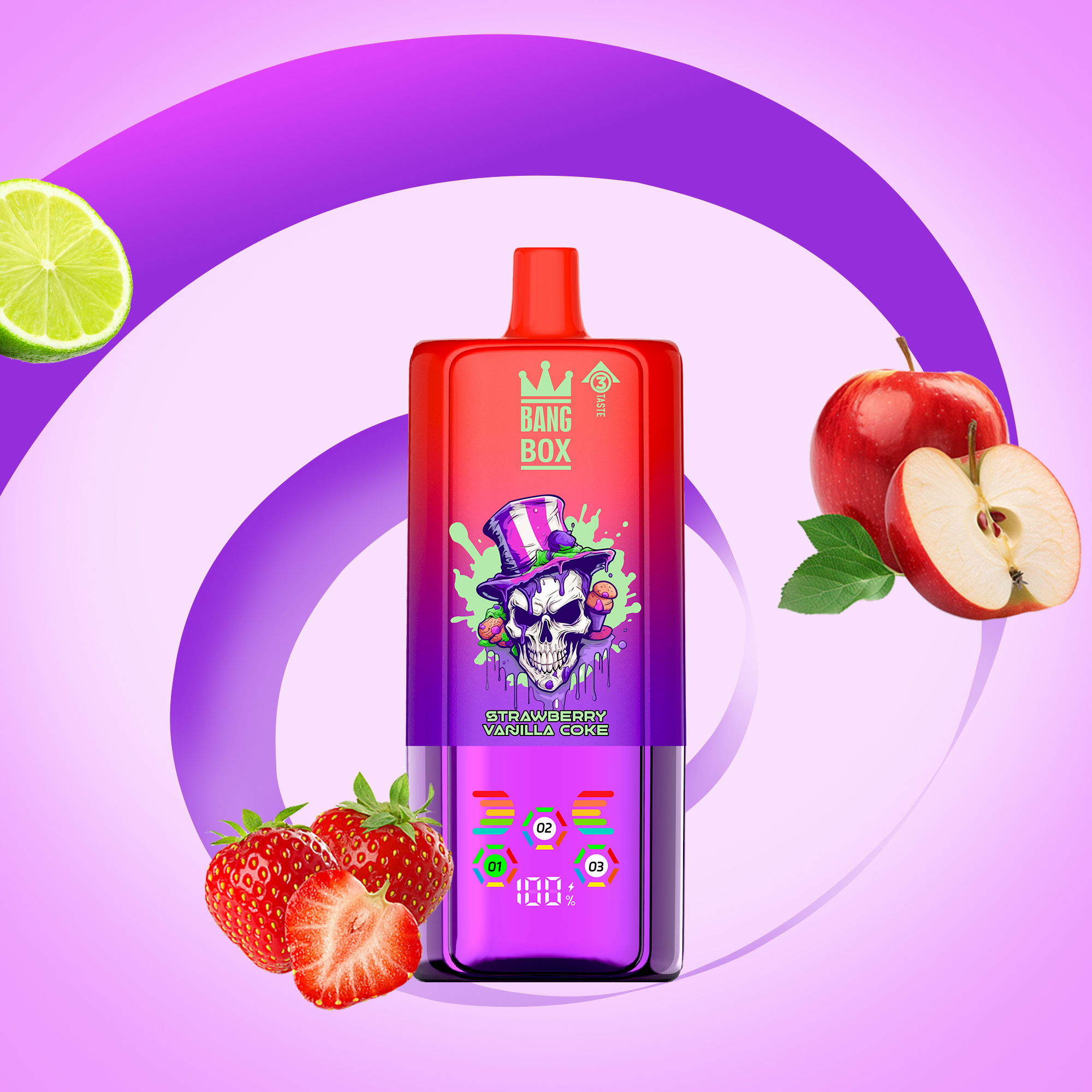 BANG BOX 80000 Puffs 3 in1 Flavor Disposable Vape - Strawberry Vanilla Cola & Sour Apple Raspberry & Lemon Lime