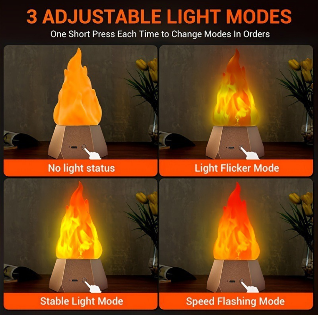 Flickering Flame Lamp USB Rechargeable Outdoor Halloween Decoration