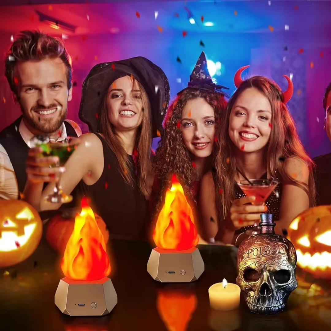 Flickering Flame Lamp USB Rechargeable Outdoor Halloween Decoration