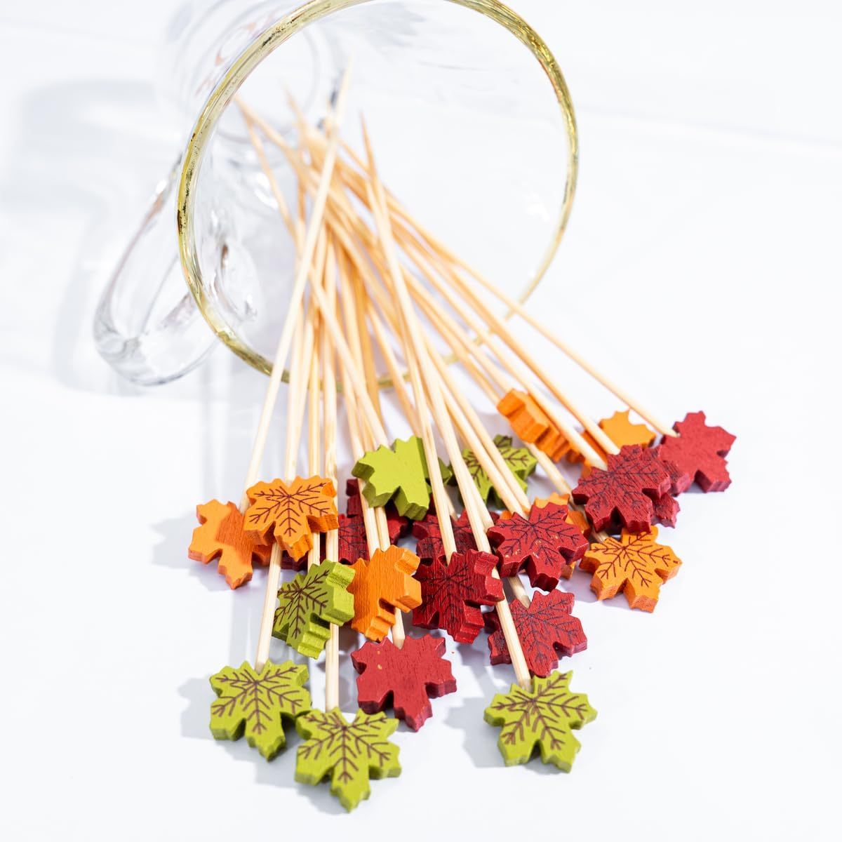 100Pcs Fall Cocktail Picks 4.7inch