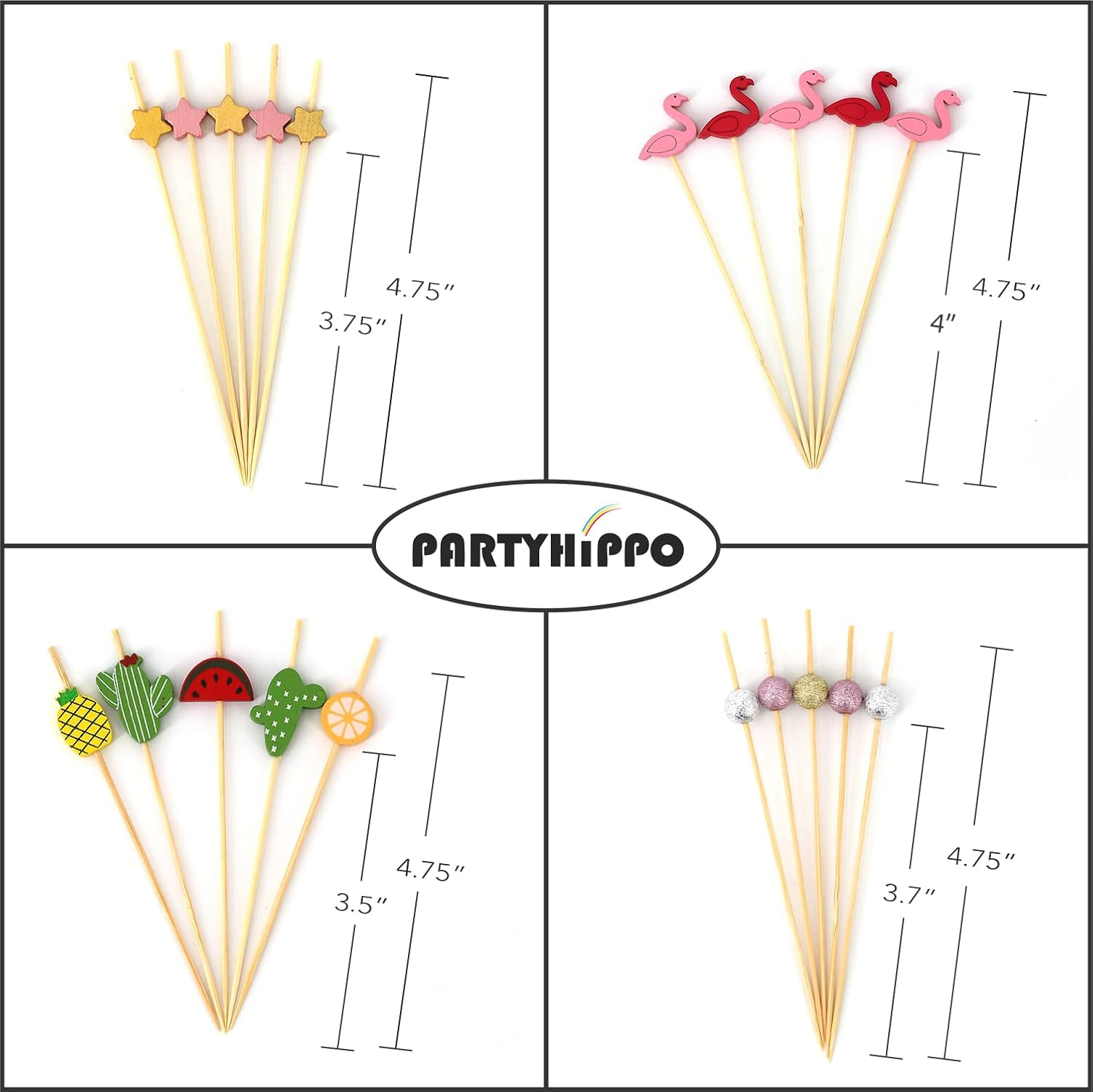 200 Pcs Flamingo Cocktail Picks 