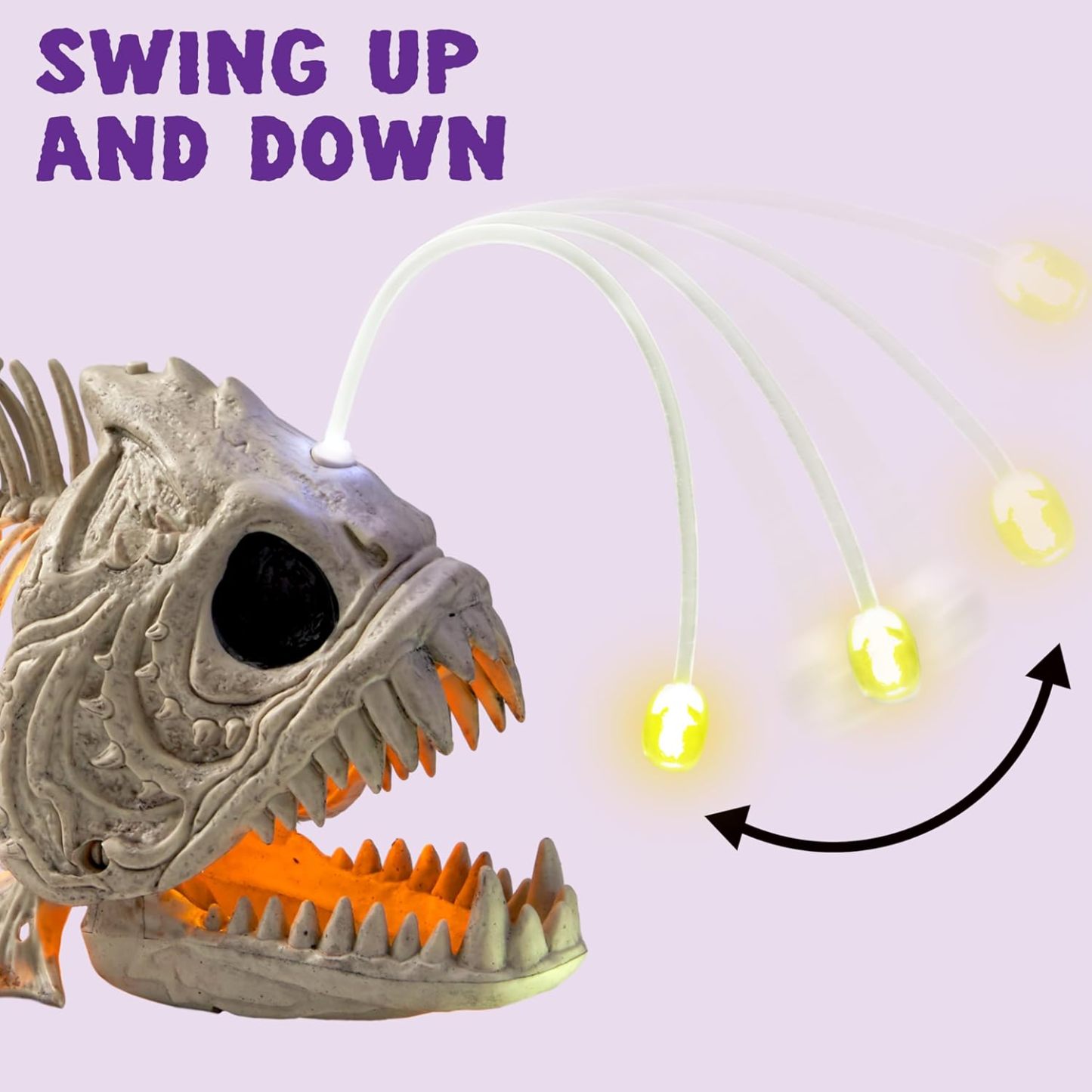 Halloween Skeleton Lantern Fish with LED Eye (10.2” *5.5” *3”)