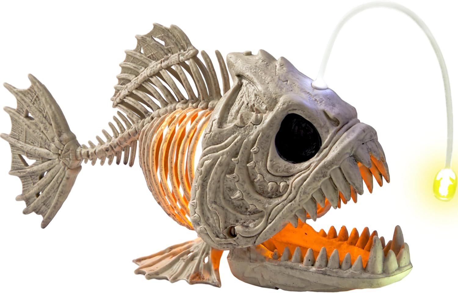 Halloween Skeleton Lantern Fish with LED Eye (10.2” *5.5” *3”)