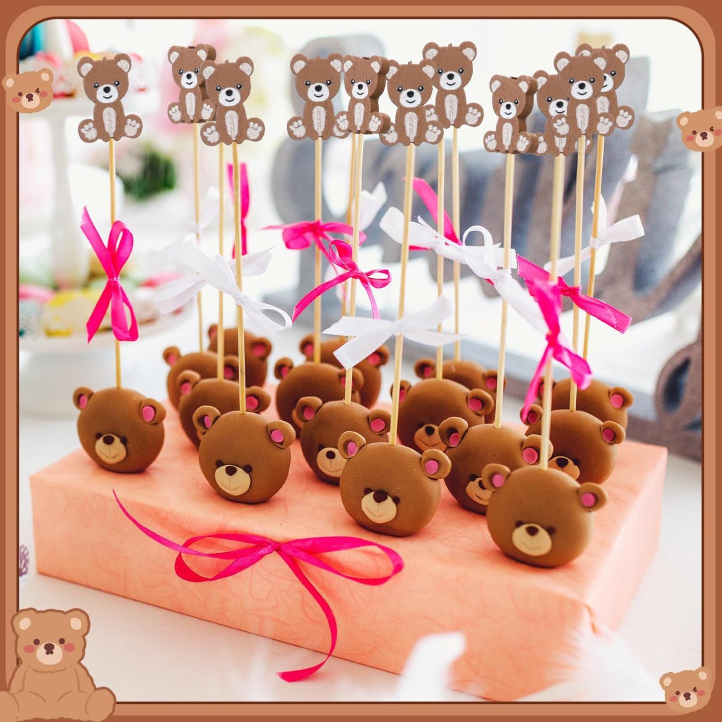 100 Pcs Bear Cocktail Picks 4.7 Inch