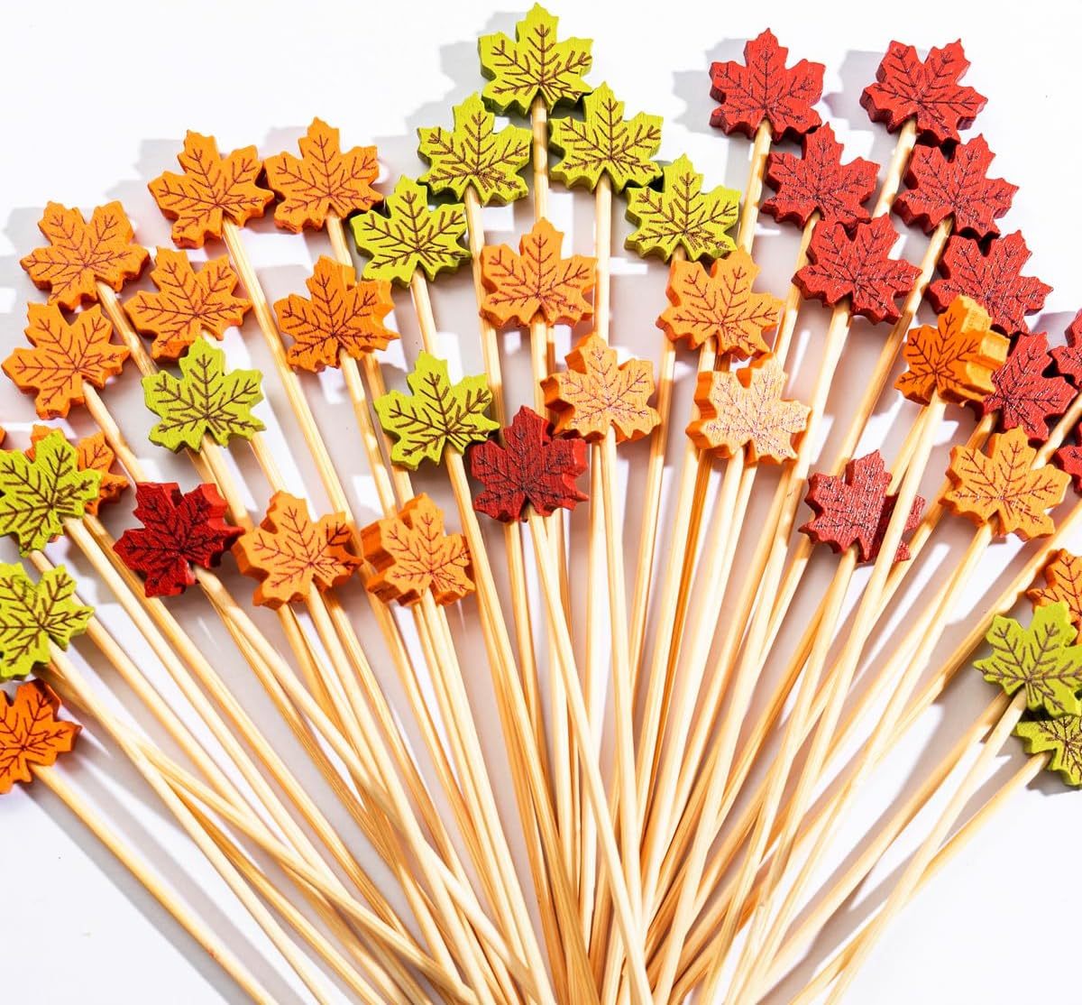 100Pcs Fall Cocktail Picks 4.7inch