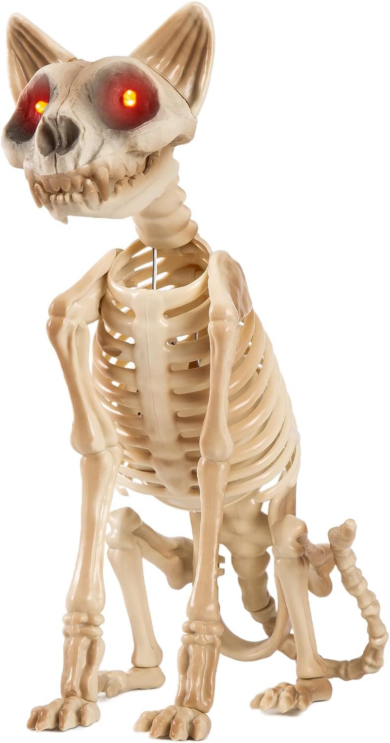 Halloween Animatronics 15" Skeleton Cat