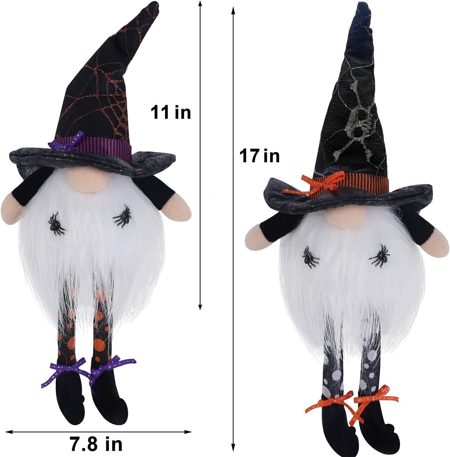 2 Pack Halloween Lighted Gnomes 17"