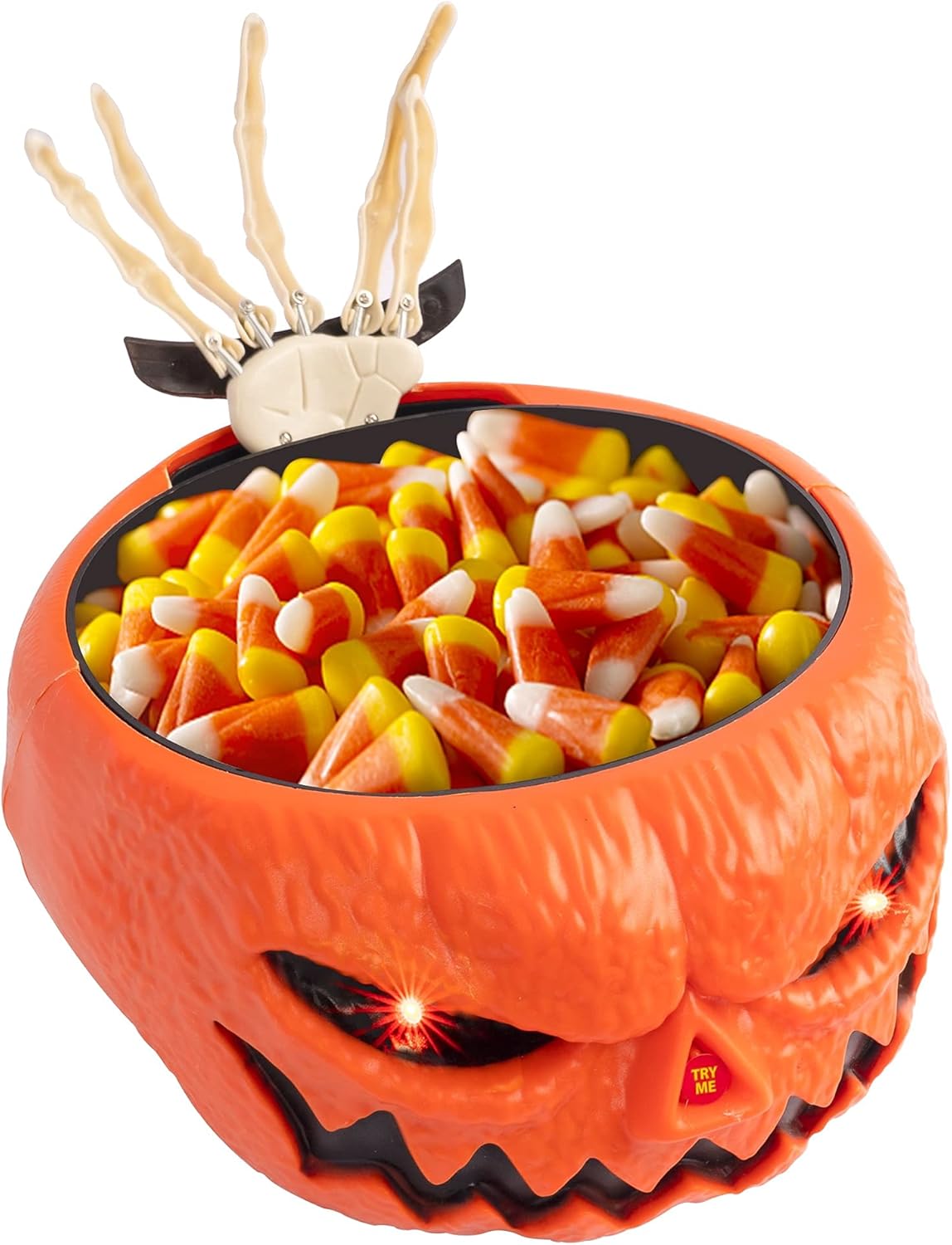 Halloween Candy Bowl, Animated Lighted Red Eyes and Sound