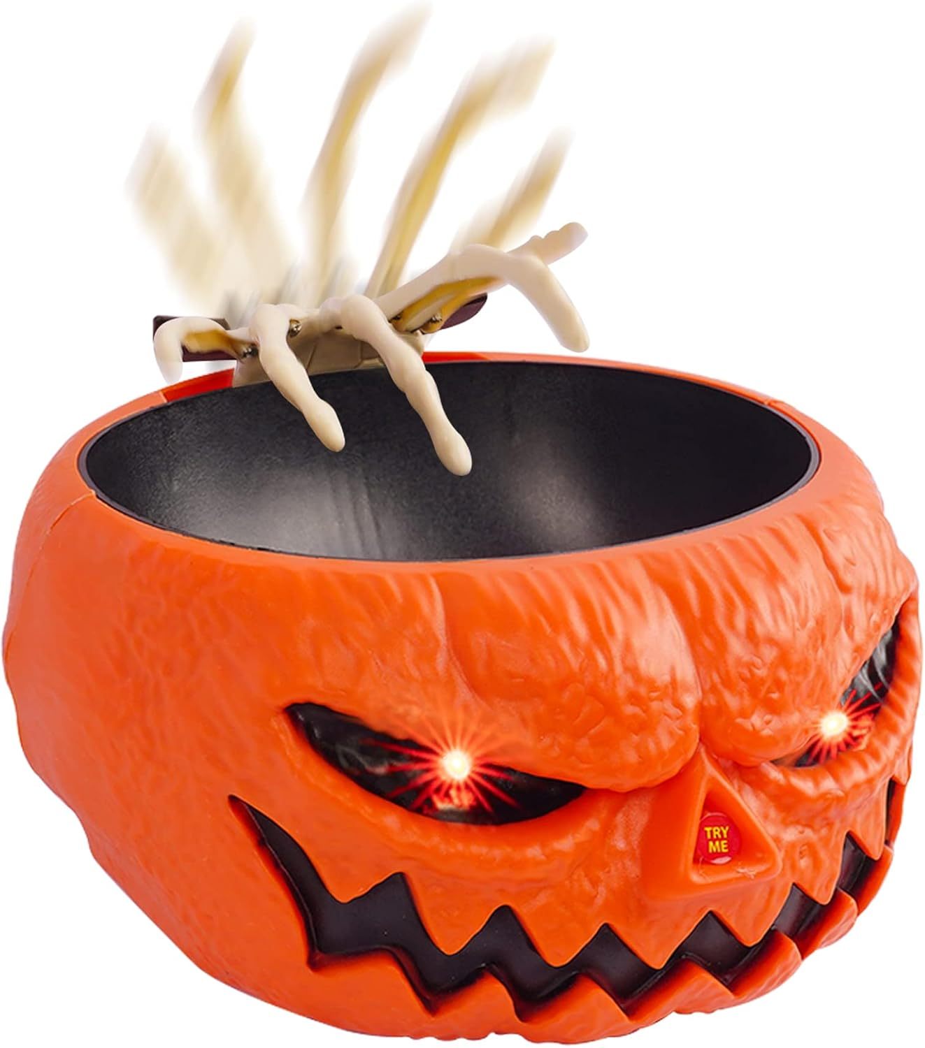 Halloween Candy Bowl, Animated Lighted Red Eyes and Sound