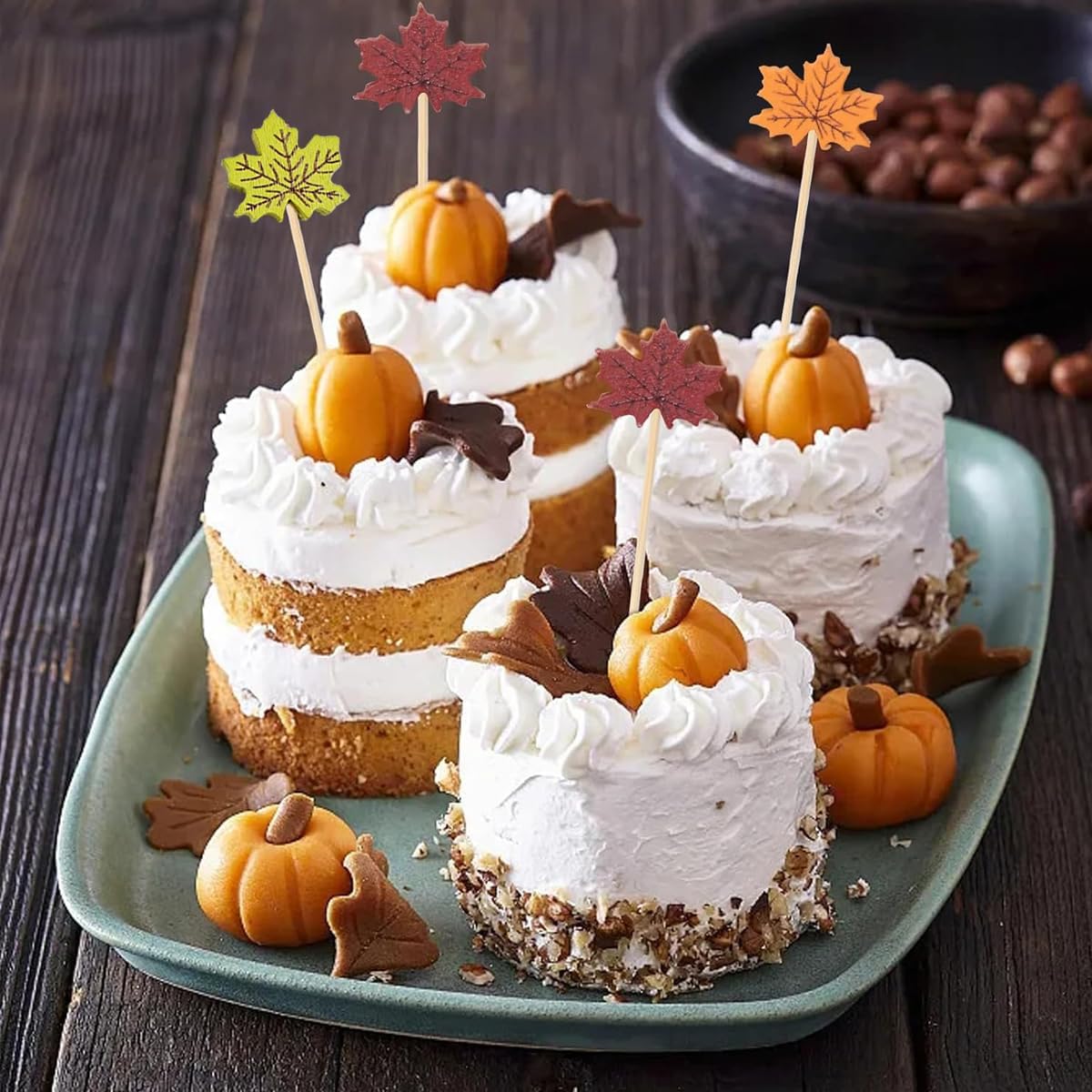 100Pcs Fall Cocktail Picks 4.7inch