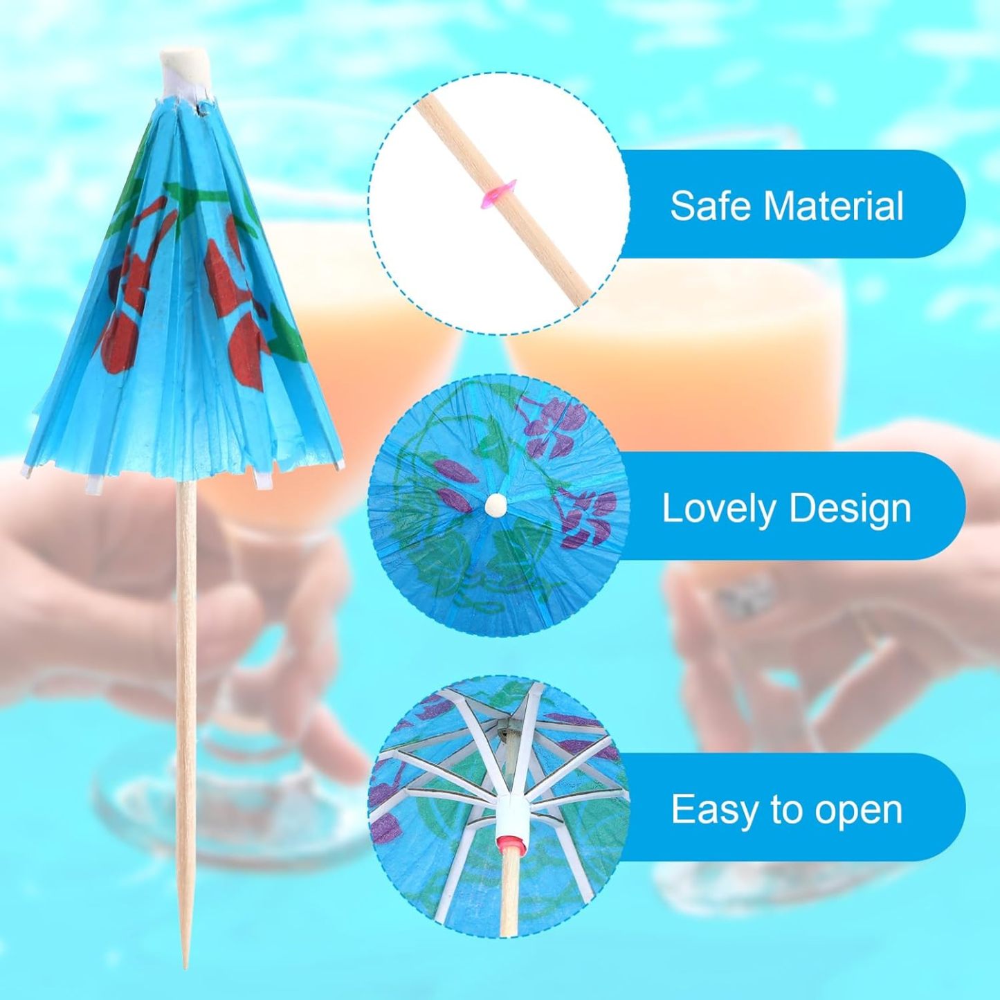 100pcs Drink Umbrellas Cocktail Picks