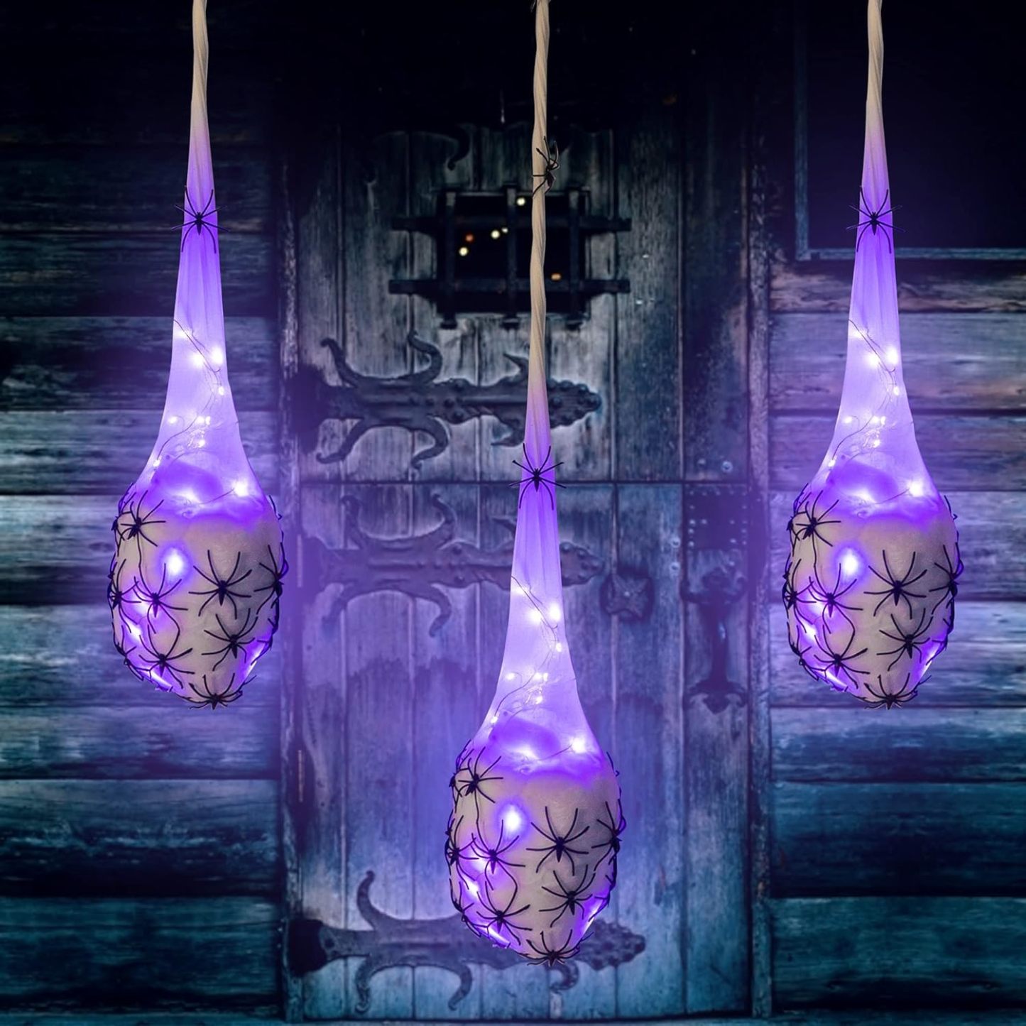 3.2FT Halloween Hanging Light Up Spider Egg Sacs 3 Packs