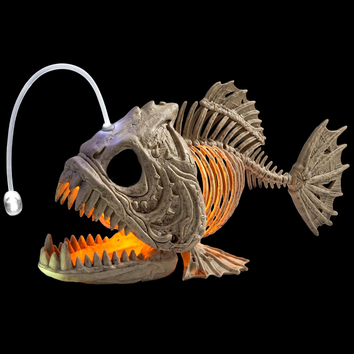 Halloween Skeleton Lantern Fish with LED Eye (10.2” *5.5” *3”)