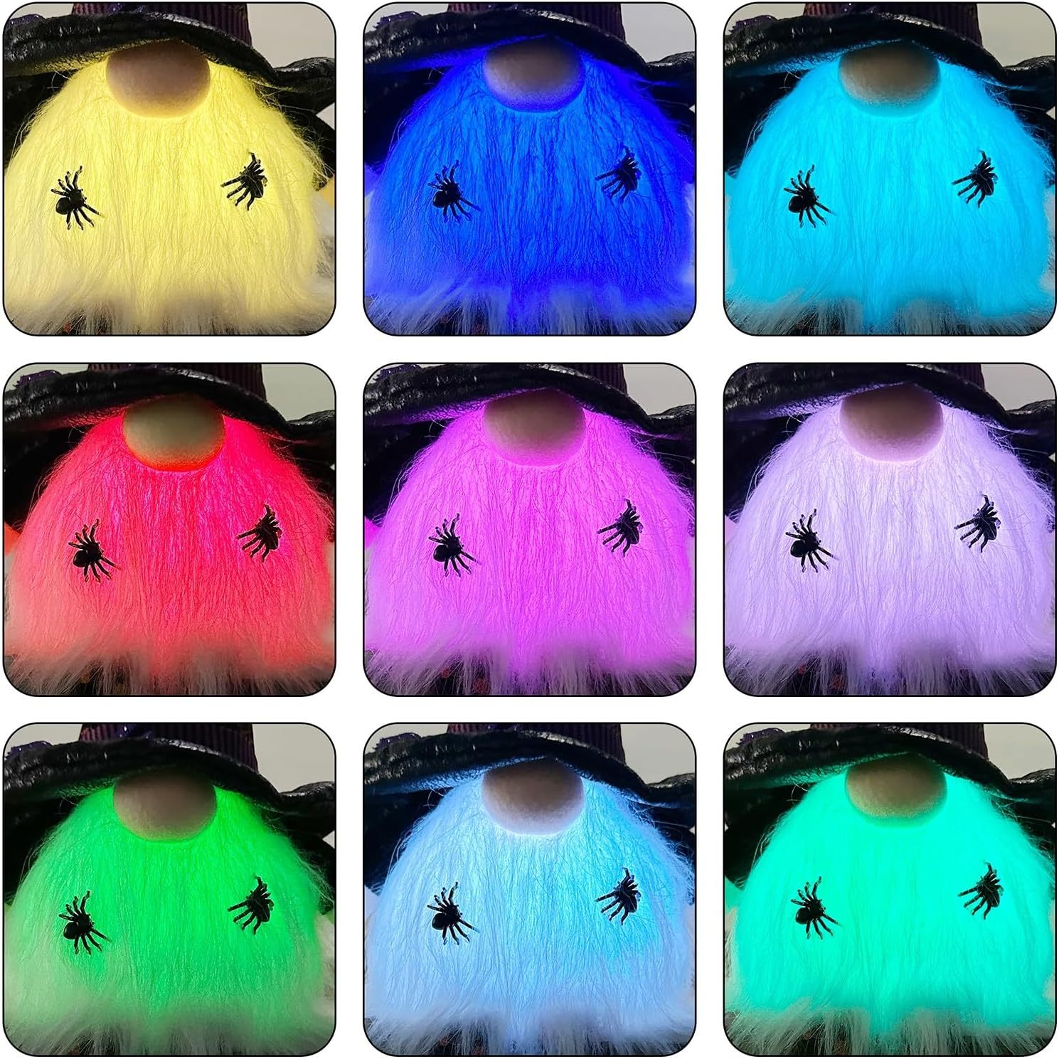 2 Pack Halloween Lighted Gnomes 17"