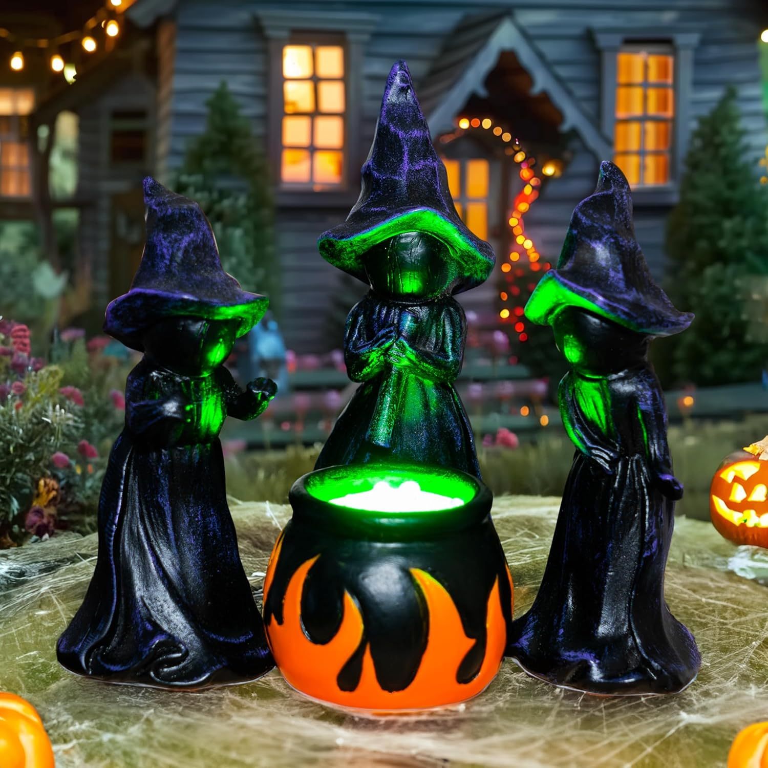 4 PCS Witches Cauldron Figurine