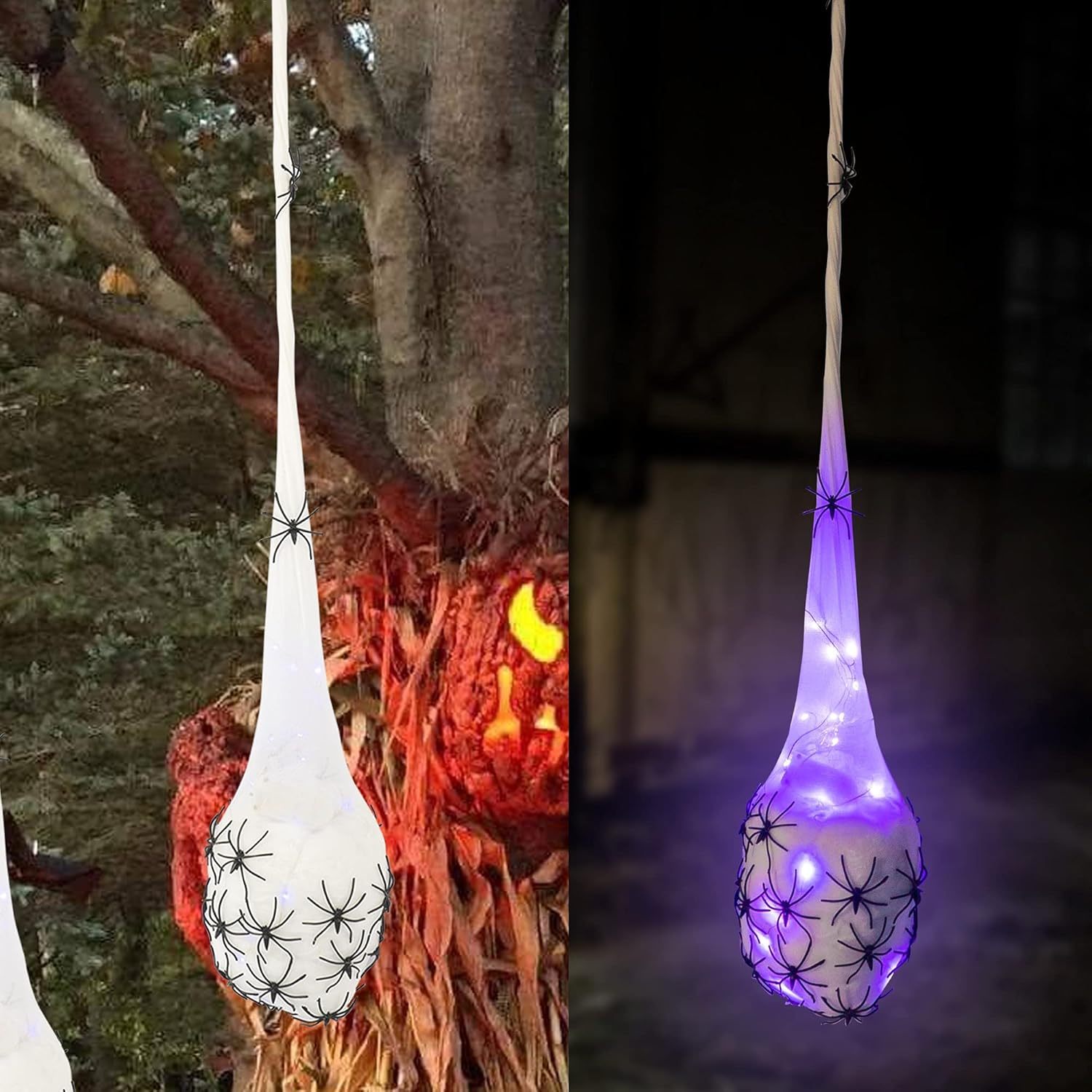 3.2FT Halloween Hanging Light Up Spider Egg Sacs 3 Packs