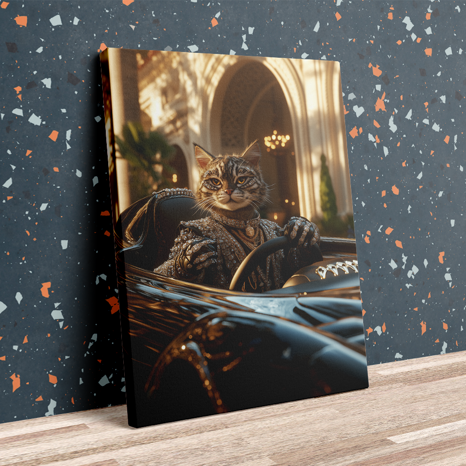 Glamorous Tabby Cat Racer