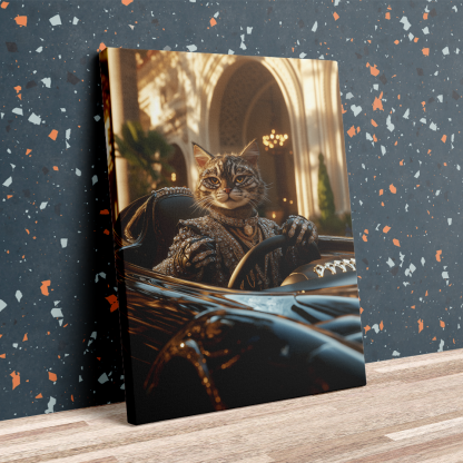 Glamorous Tabby Cat Racer