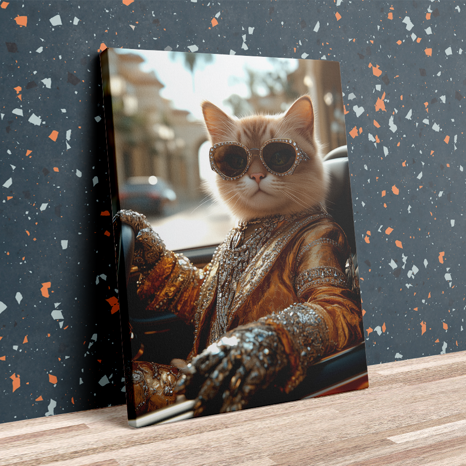 Opulent Orange Cat in Speedster