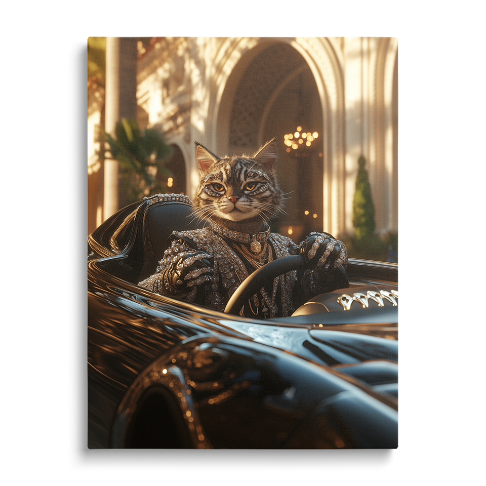 Glamorous Tabby Cat Racer