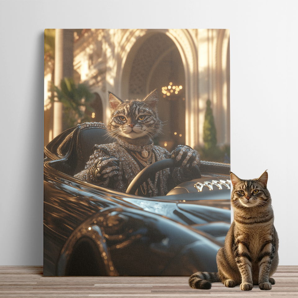 Glamorous Tabby Cat Racer