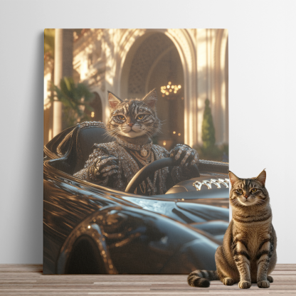 Glamorous Tabby Cat Racer