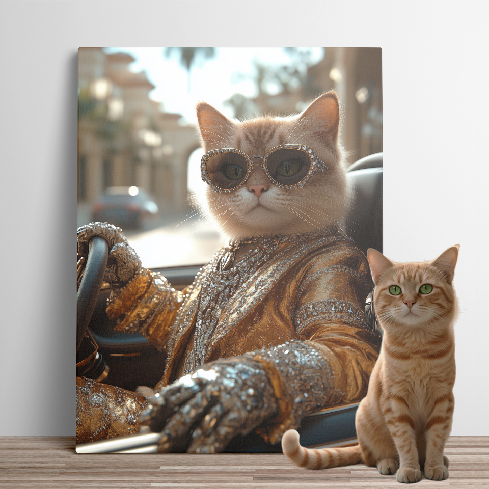 Opulent Orange Cat in Speedster