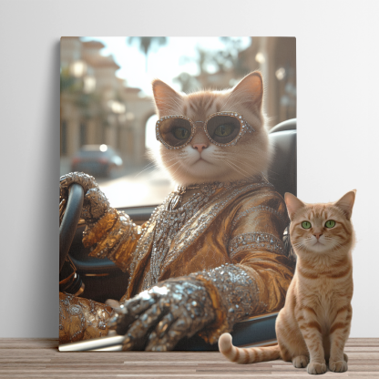 Opulent Orange Cat in Speedster