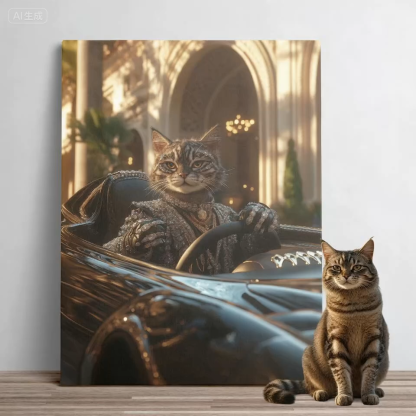 Glamorous Tabby Cat Racer