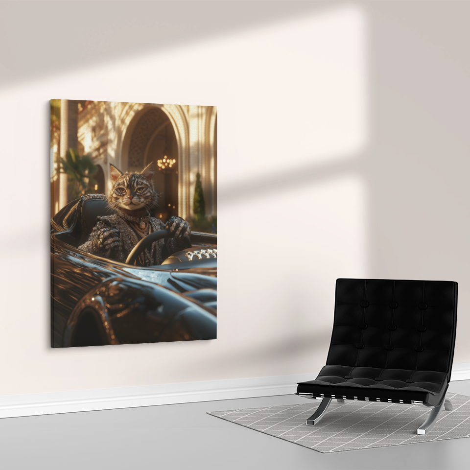 Glamorous Tabby Cat Racer