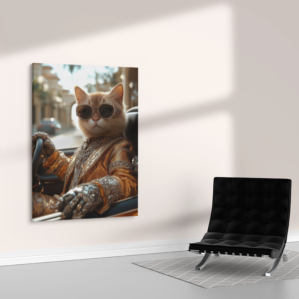 Opulent Orange Cat in Speedster