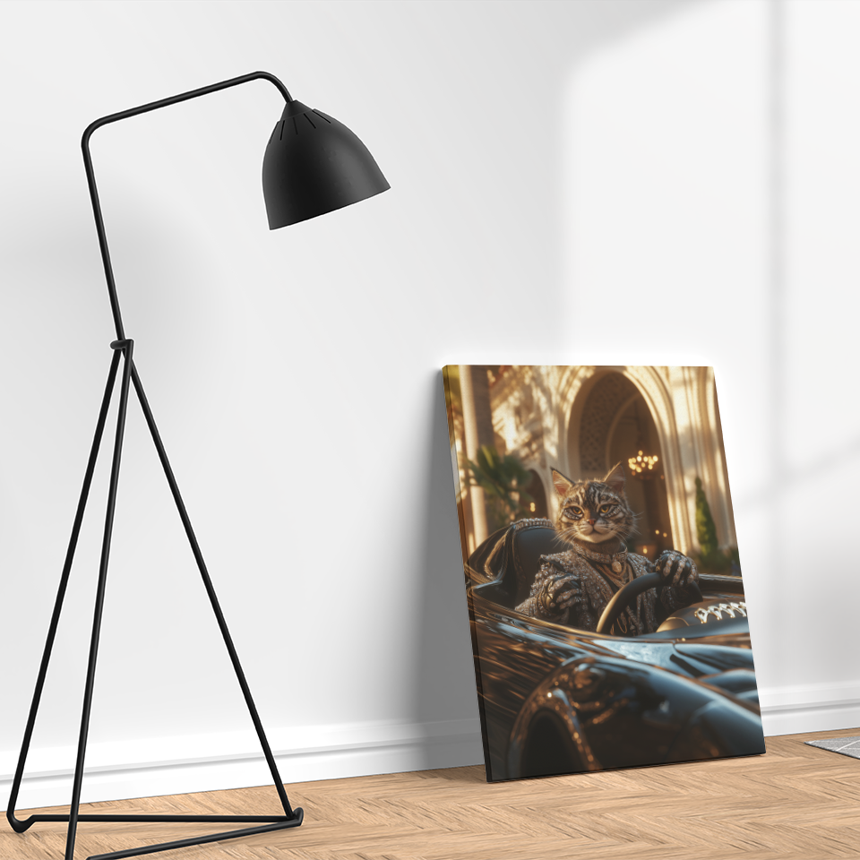 Glamorous Tabby Cat Racer