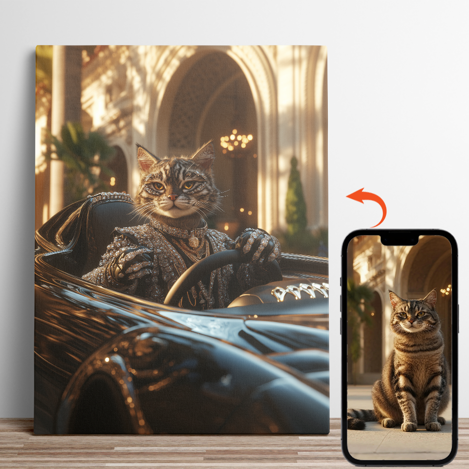 Glamorous Tabby Cat Racer