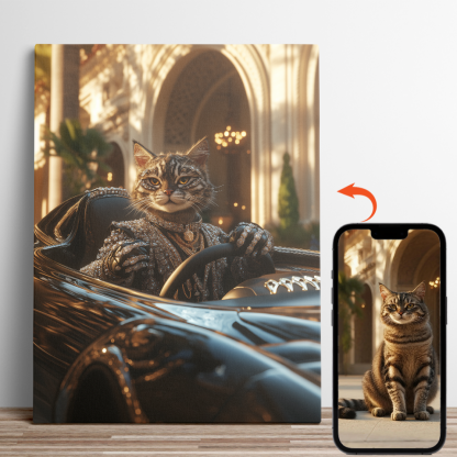 Glamorous Tabby Cat Racer