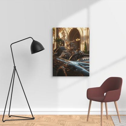 Glamorous Tabby Cat Racer