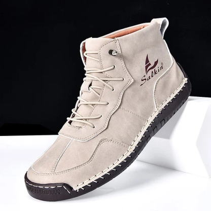 (⏰Limited Time Sale 70% OFF) Men's Orthopedic Comfortable Handmade Leather Boots - Waterproof, Non-Slip, Arch Support, Wide Toe, Shock-Absorbing, Outdoor Leather Boots      (4)View