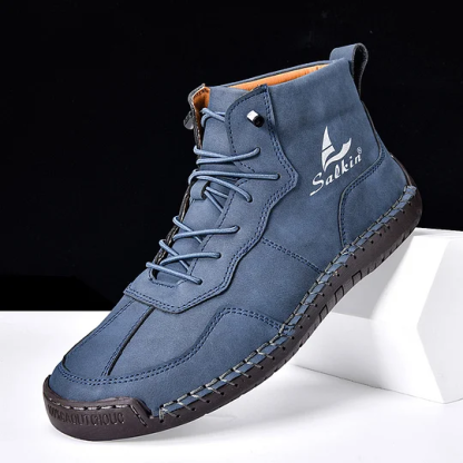 (⏰Limited Time Sale 70% OFF) Men's Orthopedic Comfortable Handmade Leather Boots - Waterproof, Non-Slip, Arch Support, Wide Toe, Shock-Absorbing, Outdoor Leather Boots      (4)View