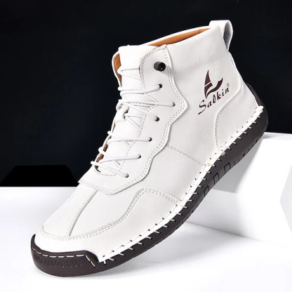 (⏰Limited Time Sale 70% OFF) Men's Orthopedic Comfortable Handmade Leather Boots - Waterproof, Non-Slip, Arch Support, Wide Toe, Shock-Absorbing, Outdoor Leather Boots      (4)View