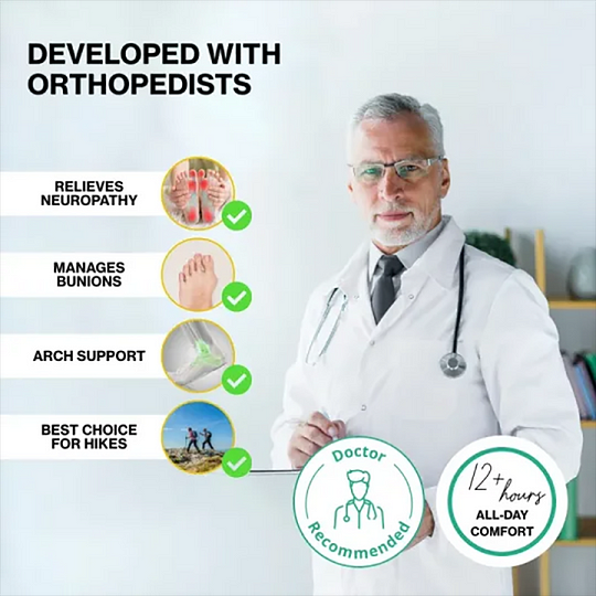 (⏰Limited Time Sale 70% OFF) Men's Orthopedic Comfortable Handmade Leather Boots - Waterproof, Non-Slip, Arch Support, Wide Toe, Shock-Absorbing, Outdoor Leather Boots      (4)View