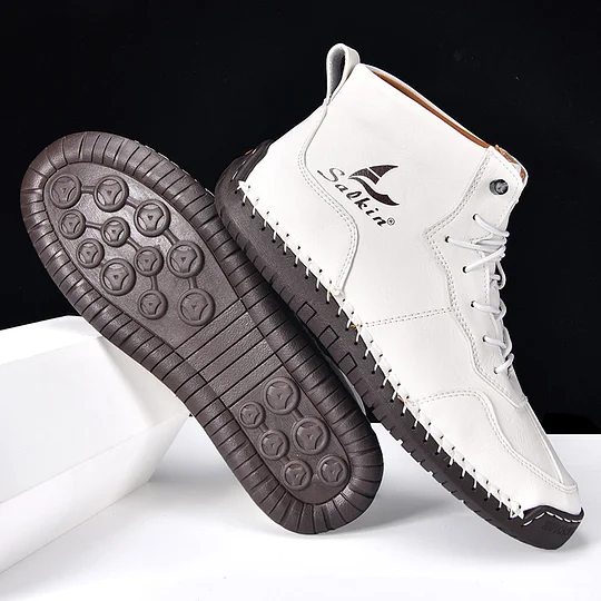 (⏰Limited Time Sale 70% OFF) Men's Orthopedic Comfortable Handmade Leather Boots - Waterproof, Non-Slip, Arch Support, Wide Toe, Shock-Absorbing, Outdoor Leather Boots      (4)View