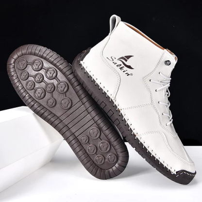 (⏰Limited Time Sale 70% OFF) Men's Orthopedic Comfortable Handmade Leather Boots - Waterproof, Non-Slip, Arch Support, Wide Toe, Shock-Absorbing, Outdoor Leather Boots      (4)View