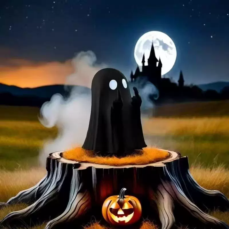 🔥LAST DAY 49% OFF - 👻🖤Halloween Ghost Figurine – Spooky Resin Middle Finger Ghost Decor