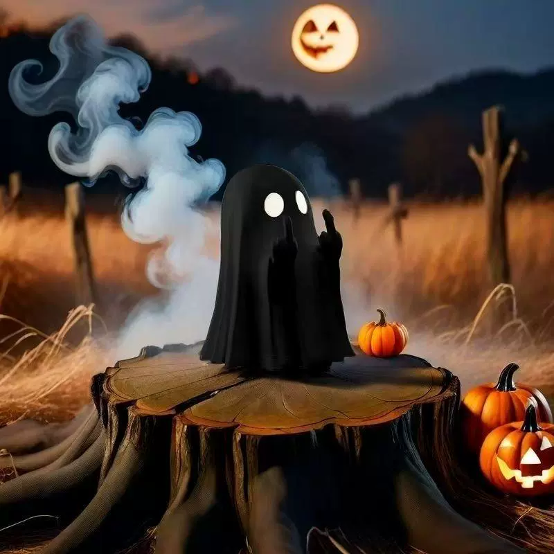 🔥LAST DAY 49% OFF - 👻🖤Halloween Ghost Figurine – Spooky Resin Middle Finger Ghost Decor