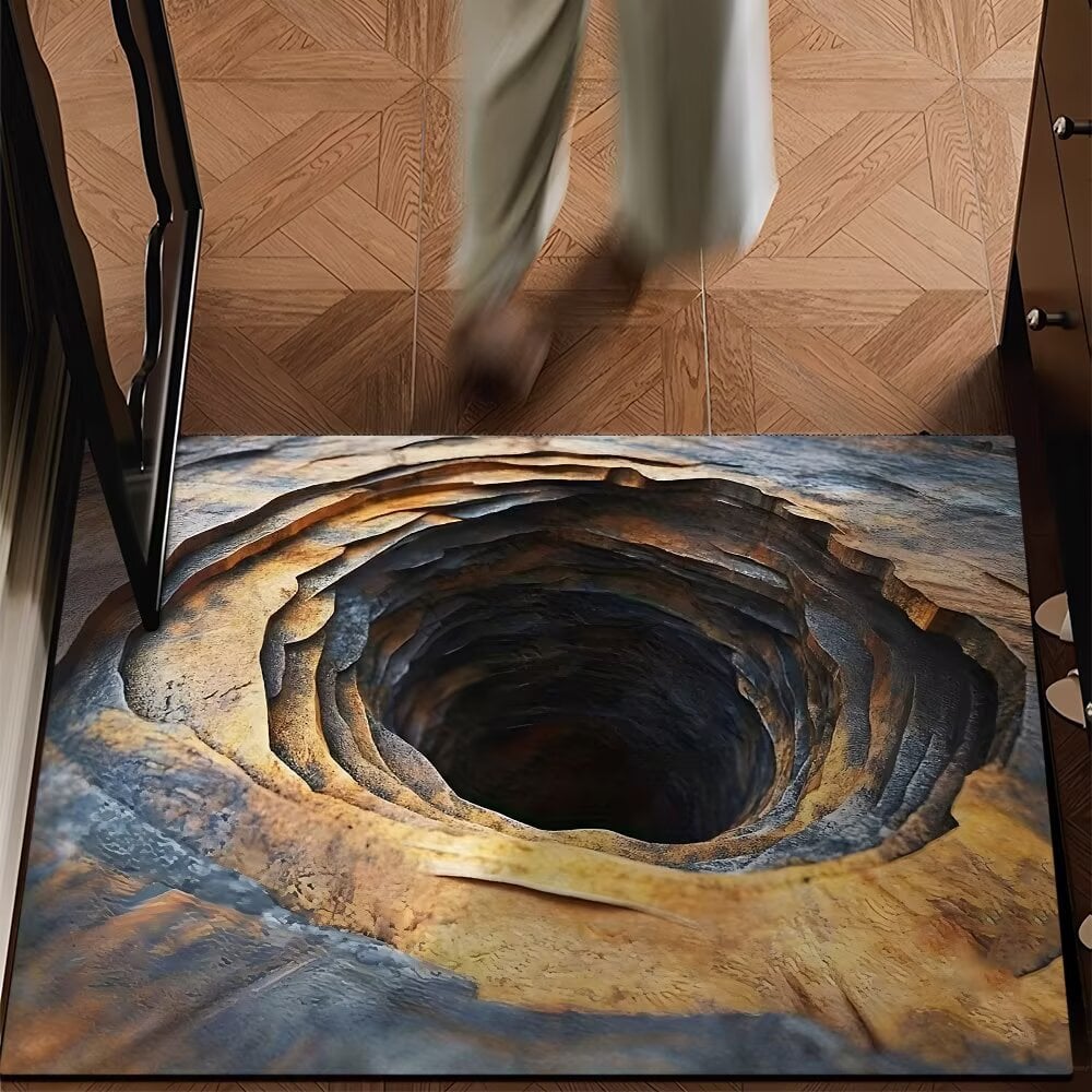 Visual Illusion Endless Abyss Pattern HD Printed Non-Slip Doormat 🔥Same as in the video
