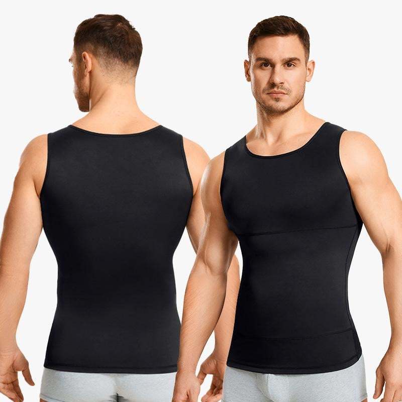 Men's Sleeveless Solid Crew Neck Shapewear Undershirt